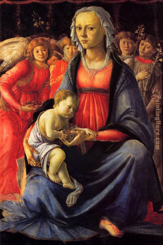 The Virgin and Child with Five Angels painting - Sandro Botticelli The Virgin and Child with Five Angels art painting